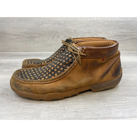 Twisted X Men's Boot Chukka Ankle Driving Moc Toe Flat Leather 11 Brown Shoes - Picture 3 of 11